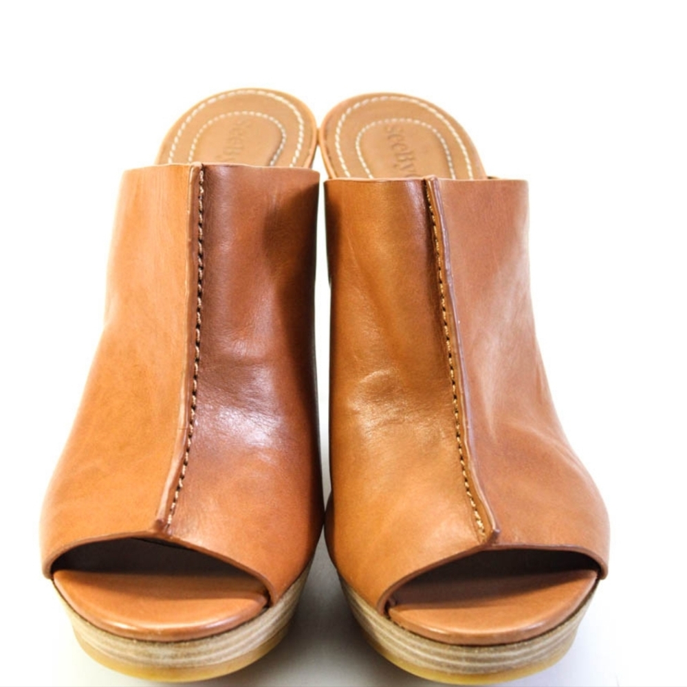 Like new See by Chloe size 9 brown leather mules